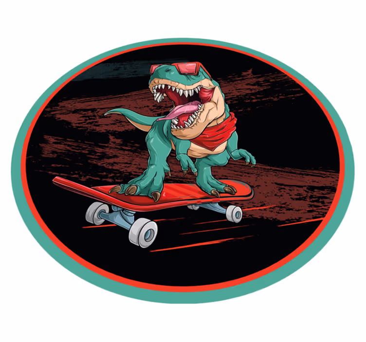 Klizanje zeleni dinosaur vintage tepih - TenStickers