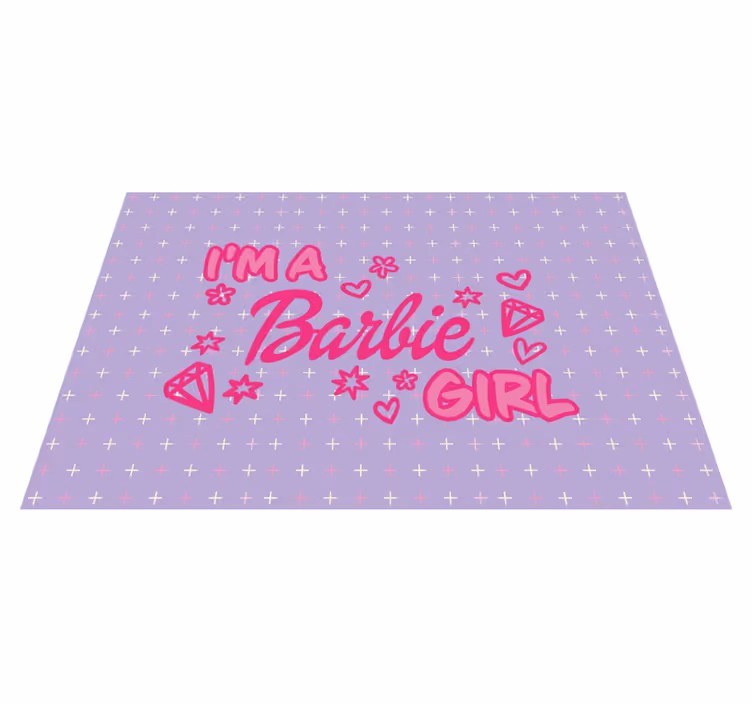 Ja sam barbie girl citat prilagođeni tepih - TenStickers