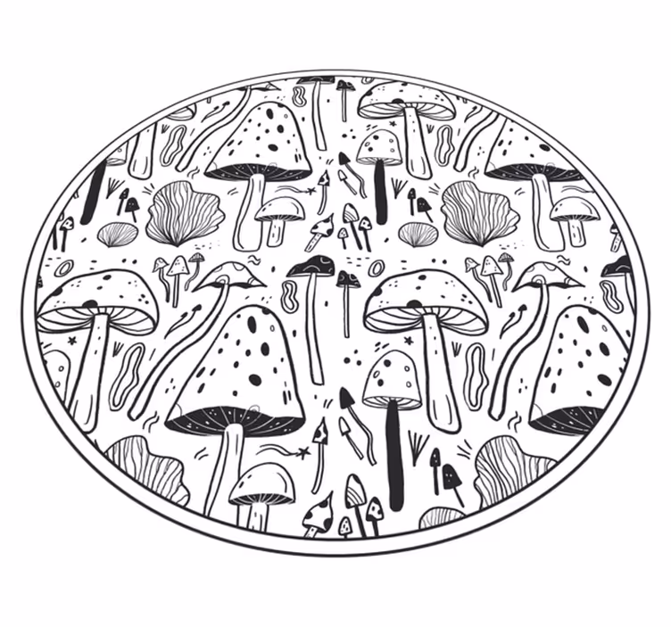 Vinil podovi priroda crno-bijele gljive - TenStickers