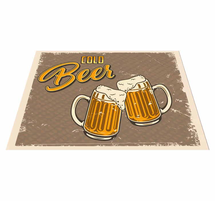Vinil podovi berba hladne krigle piva - TenStickers