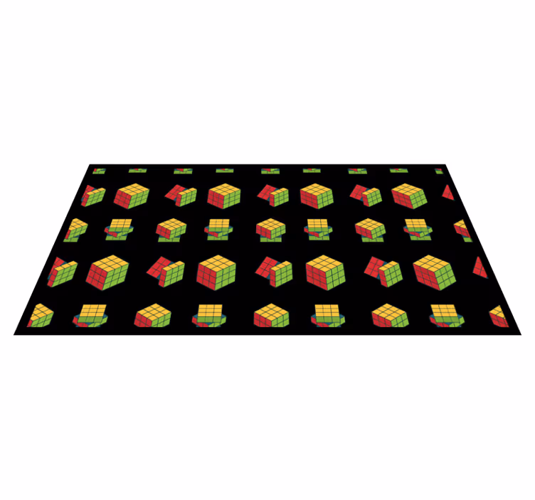 Vinil podovi igre uzorak rubikove kocke - TenStickers