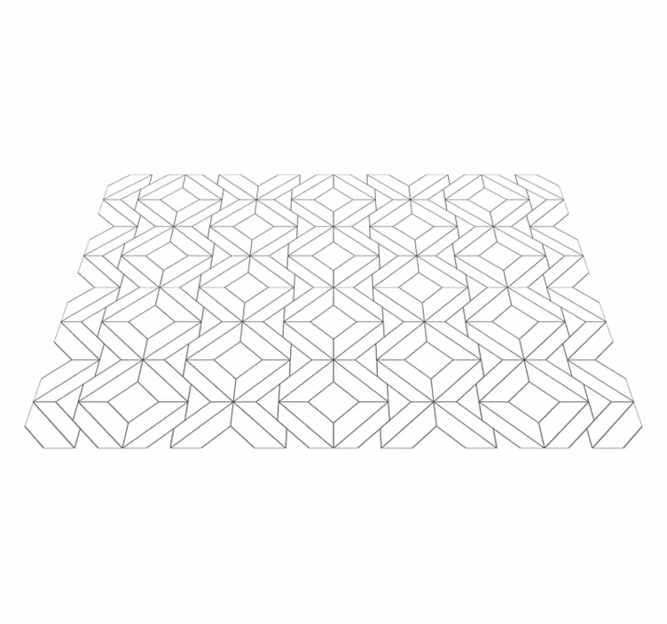 Bijeli japandi geometrijski uzorak vinil tepih - TenStickers
