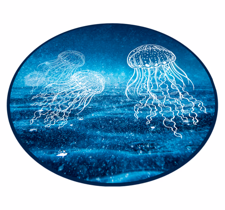 Vinil podovi životinja scena oceana sa meduzama - TenStickers