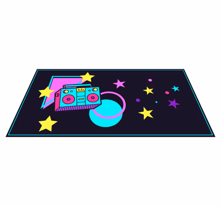 Vinil podovi berba šarena boombox grafika - TenStickers