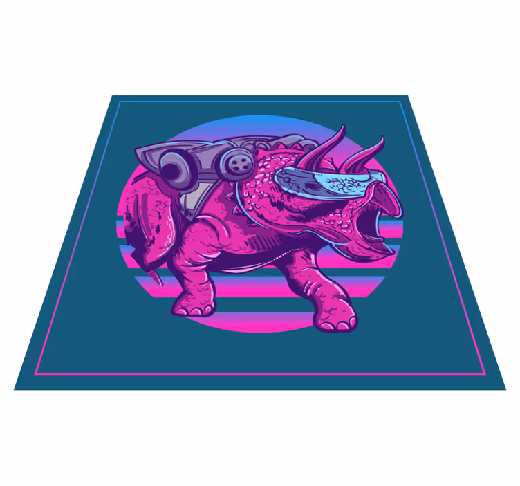 Vinil podovi životinja ilustracija kibernetičkog nosoroga - TenStickers