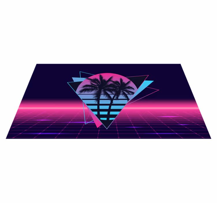 Vaporwave stil palme vintage tepih - TenStickers