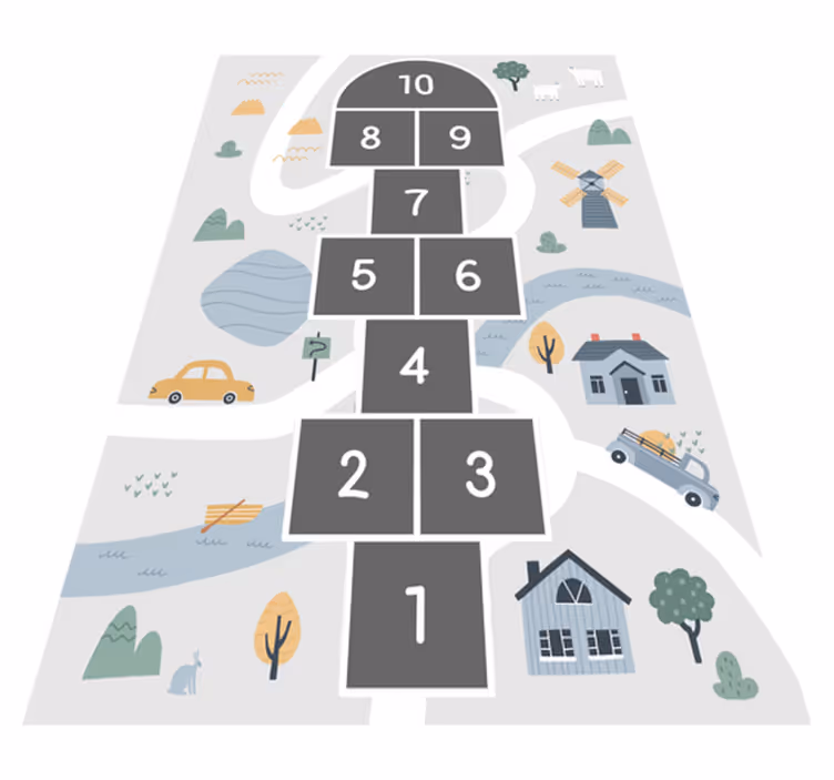 Hopscotch siva podloga za dječju igru - TenStickers