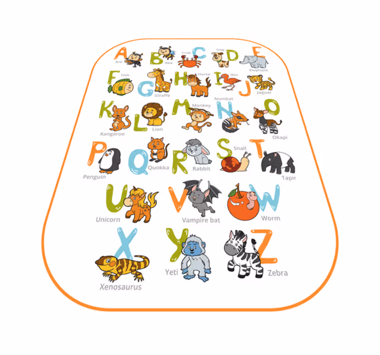 Vinil podovi abeceda abeceda životinja obrazovni - TenStickers