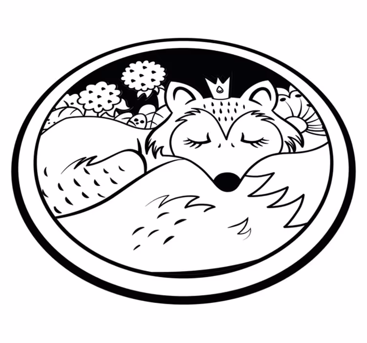 Vinil podovi životinja usnuli krug lisice - TenStickers