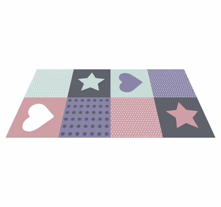 Vinil podovi djeca patchwork srce zvijezda - TenStickers