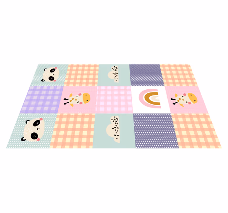 Drugi vinil podovi razigrani patchwork - TenStickers