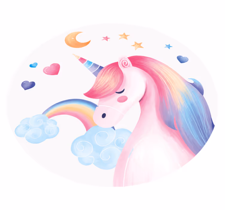 Rainbow unicorn animal pvc tepih - TenStickers