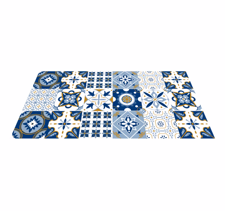 šareni mozaik geometrijskog uzorka vinil tepih - TenStickers