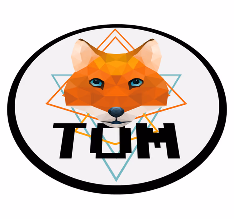 Vinil podovi s imenima geometrijski krug lisice - TenStickers