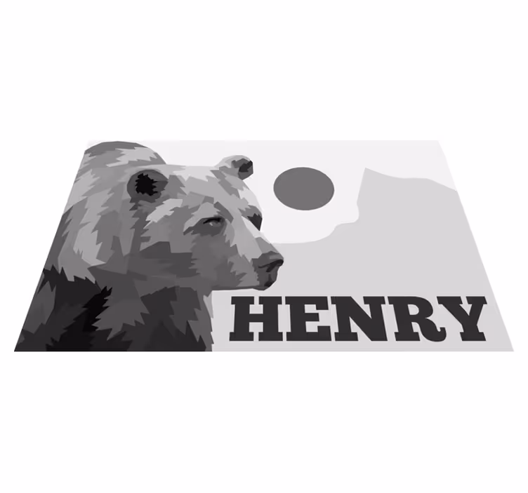 Vinil podovi s imenima prilagodljiv medvjed - TenStickers