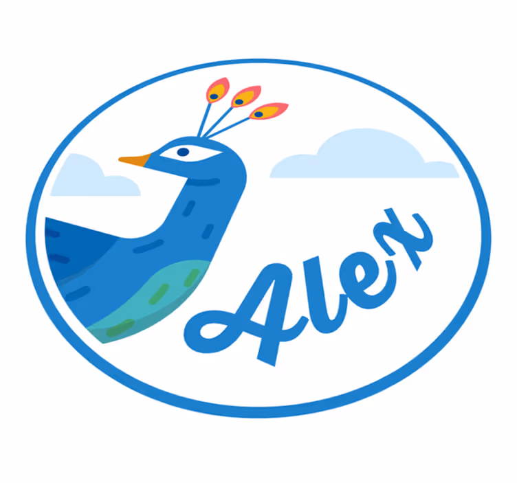 Vinil podovi s imenima prilagodljiv paun - TenStickers