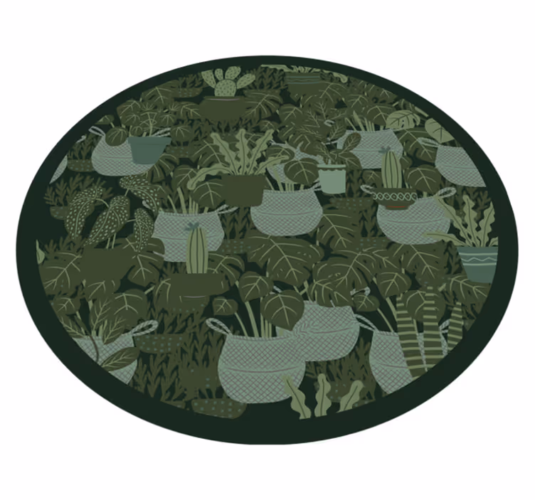Tamna mahovina cvjetni vinil podni tepih - TenStickers