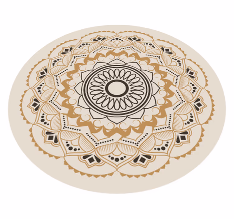 Vinil podovi mandala bež kružni dizajn mandale - TenStickers
