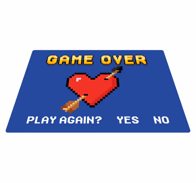 Vinilne prostirke s frazama pixelated heart game over - TenStickers