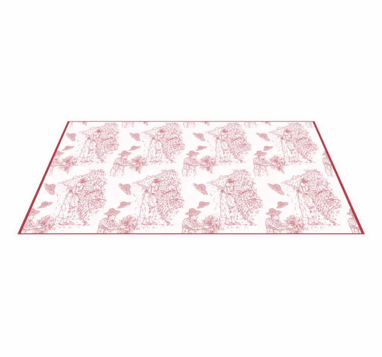 Vinil podovi berba pastoral Scene Toile Pattern - TenStickers
