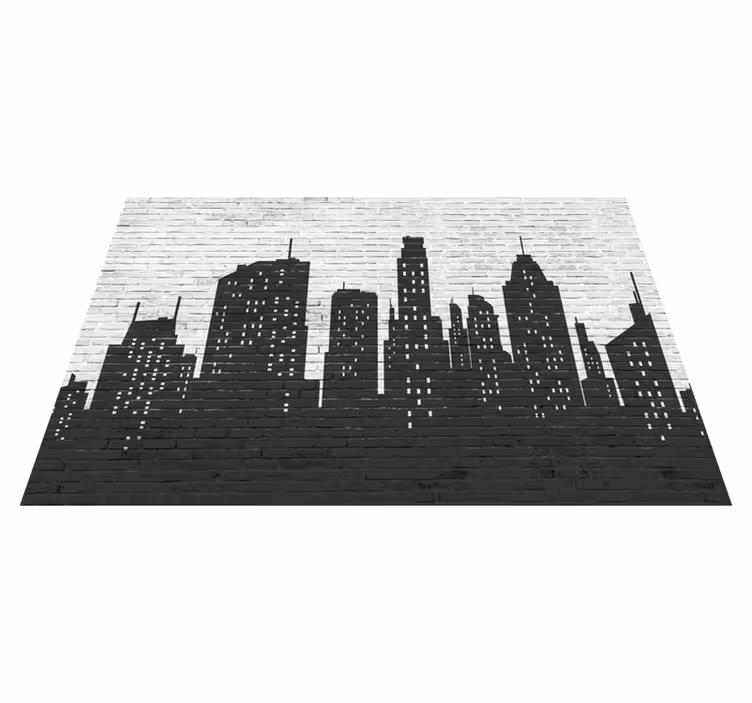 Brickwall skyline kameni pod - TenStickers