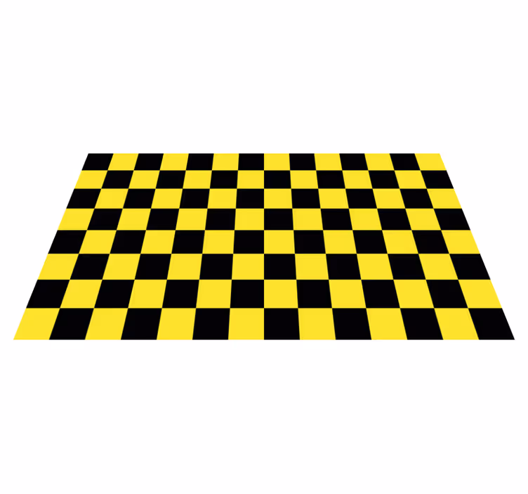 Vinil podovi geometrijski Žuta i crna šahovska ploča - TenStickers