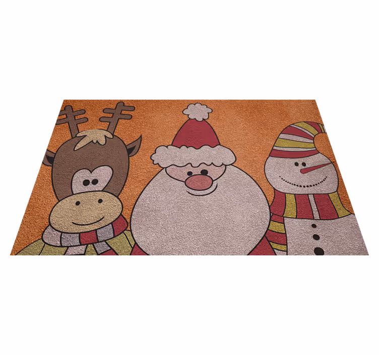 Vinil podovi Božić reindeer Santa i Snjegović - TenStickers
