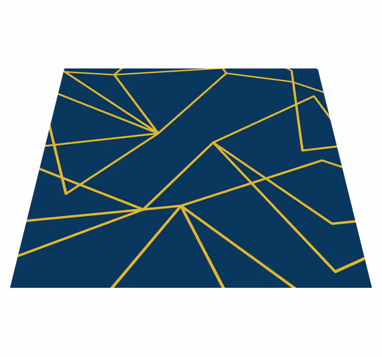 Vinil podovi plava geometrijske zlatne linije - TenStickers
