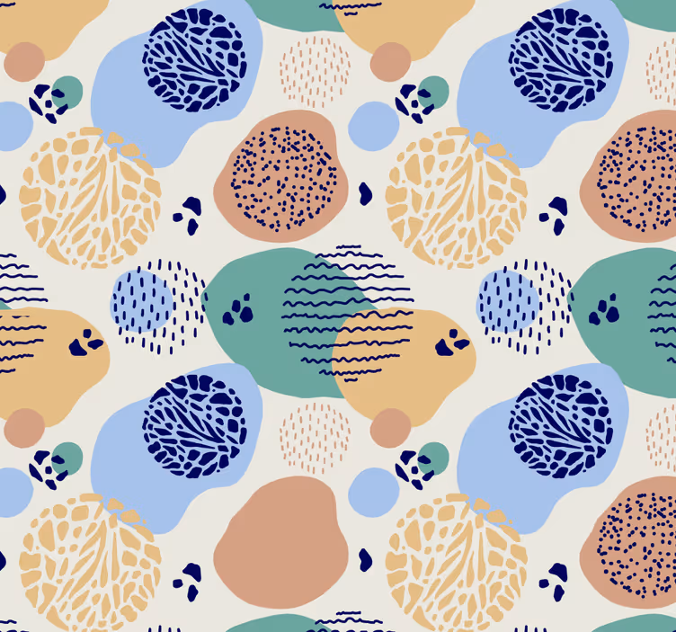 Tapete za zid Geometrijski kružni retro uzorci - TenStickers