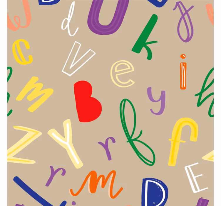 Tapete za zid Utiskivanje slova šarena abeceda - TenStickers