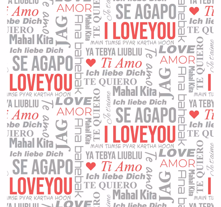 Tapete za zid Utiskivanje slova i love you različite jezike - TenStickers