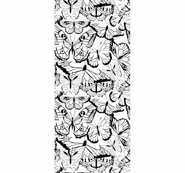 Leptir pozadine elegantan crno-bijeli motiv - TenStickers