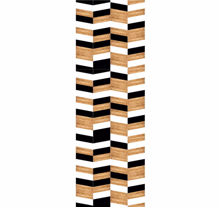 Tapete Vodoravne pruge chevron drveni dizajn - TenStickers