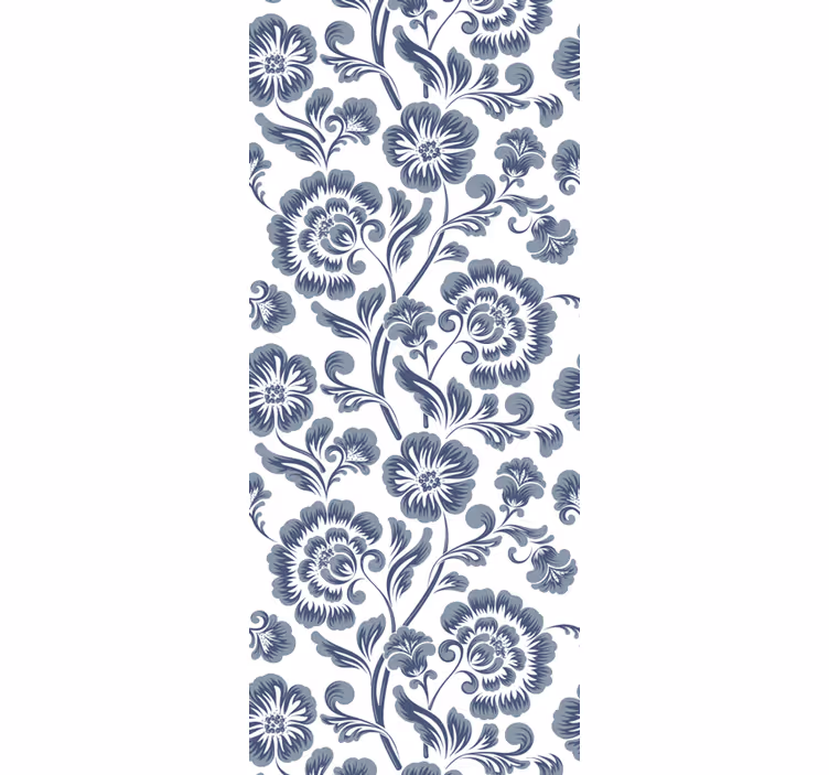 Tapete za zid Cvjetni tamnoplavi elegantni print - TenStickers