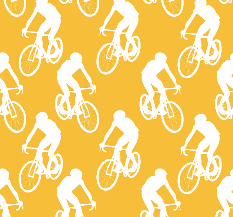 Žute tapete biciklisti - TenStickers