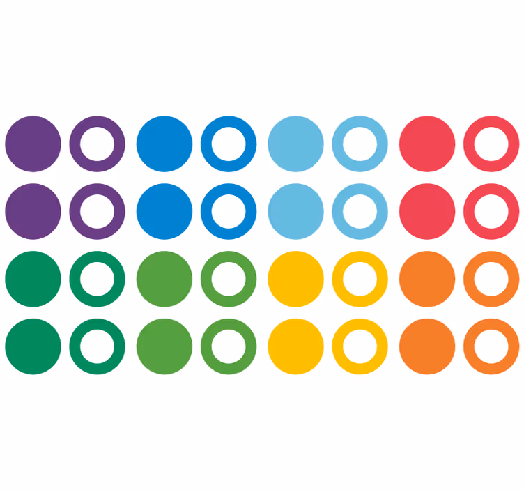 Tapete za zid geometrijski krugovi u duhu duge - TenStickers