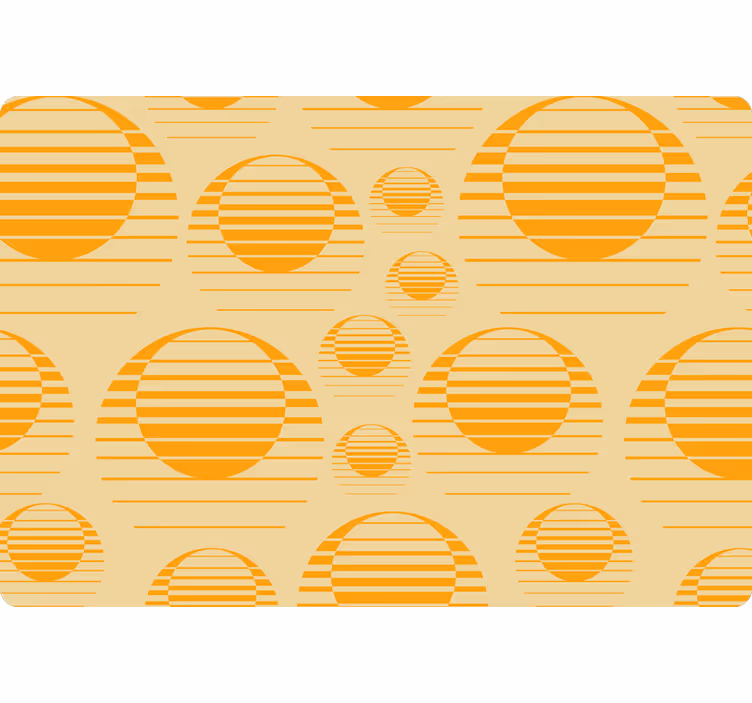 Tapete za zid geometrijski retro narančasti sunce - TenStickers