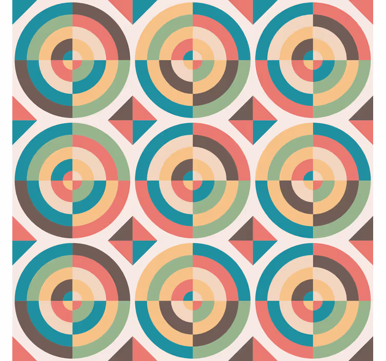 Tapete za zid geometrijski retro apstraktni oblici - TenStickers