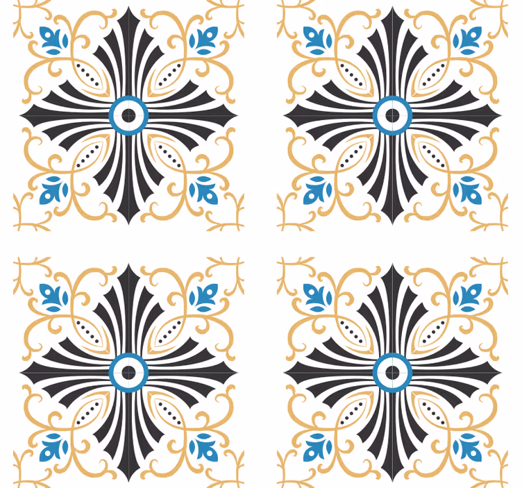 Ukrasne tapete u vintage dizajnu spiralnog križa - TenStickers