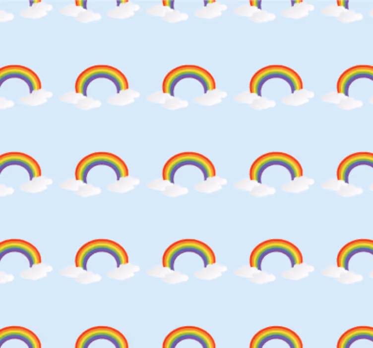Tapete za spavaću sobu šareni duga i oblaci - TenStickers