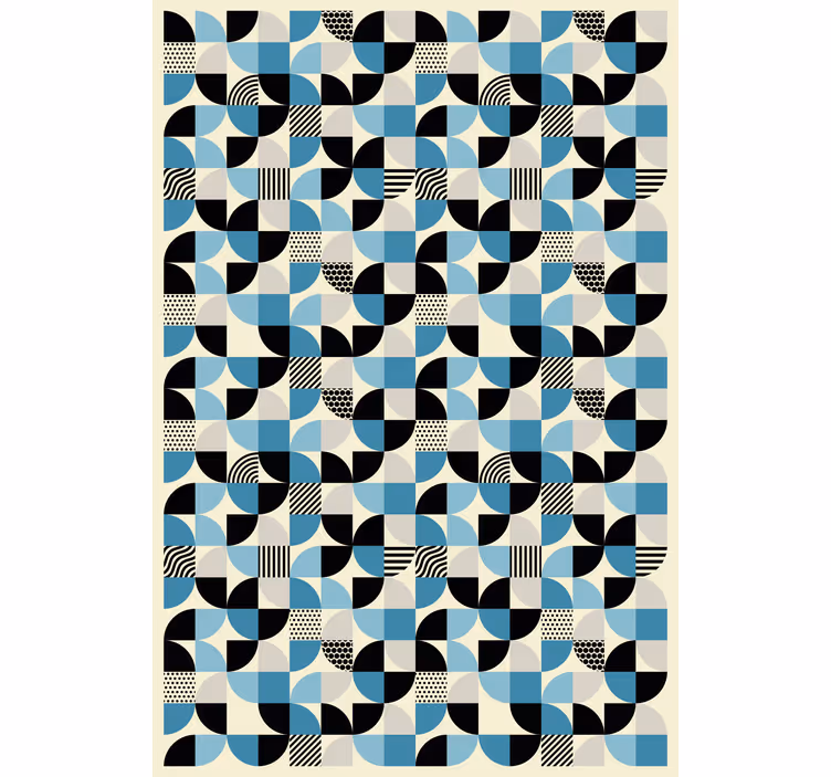 Ukrasne tapete s retro plavim bauhaus uzorkom - TenStickers