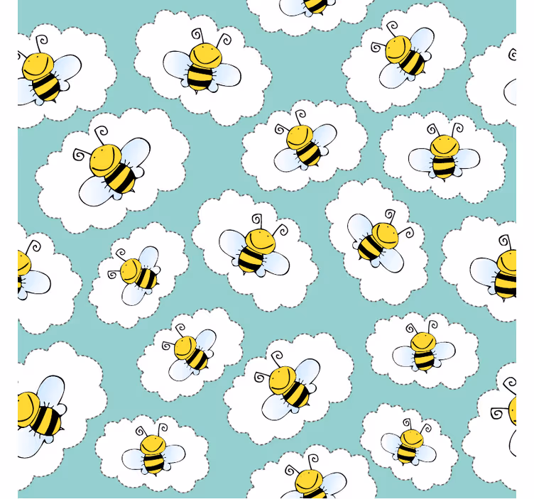 Zidne tapete za dječju sobu oblaci i pčele - TenStickers