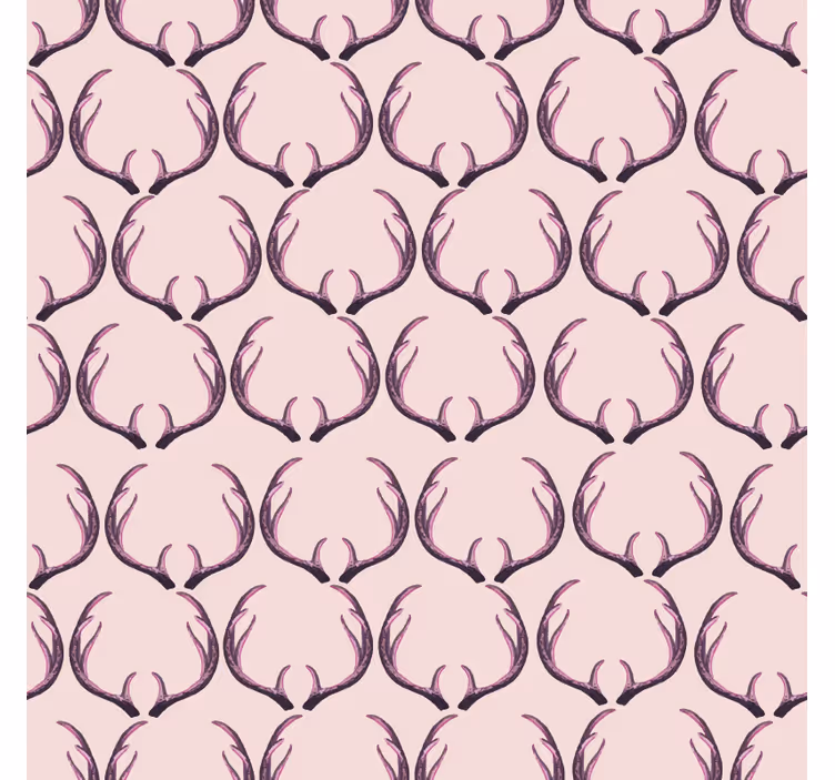 Tapete za zid životinjske roze rogovi jelena - TenStickers