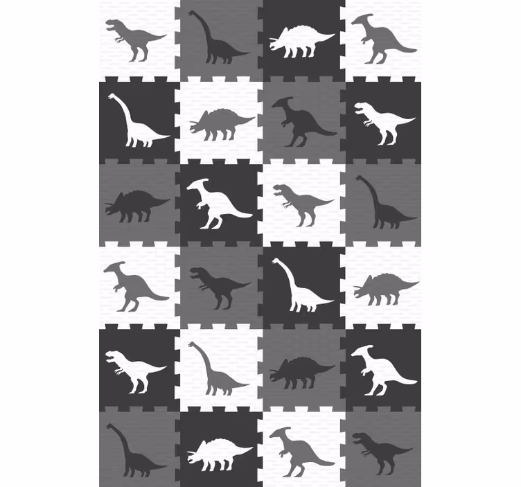 Tapete za zid životinjske sivo životinjsko puzzle - TenStickers