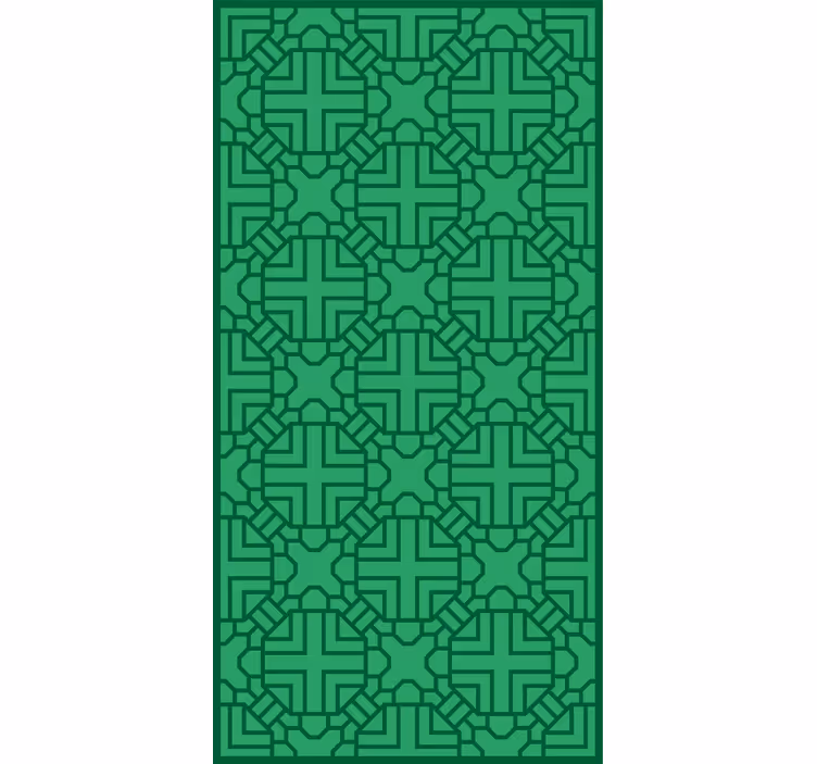 Tapete za hodnik s geometrijskim zelenim uzorkom - TenStickers