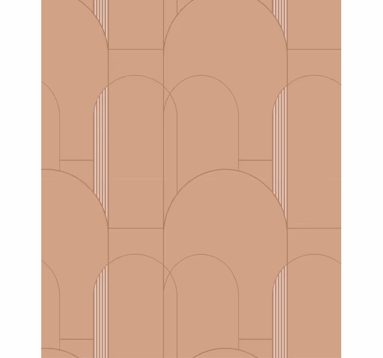 Tapete za blagovaonu terakota geometrijski kružni uzorak - TenStickers