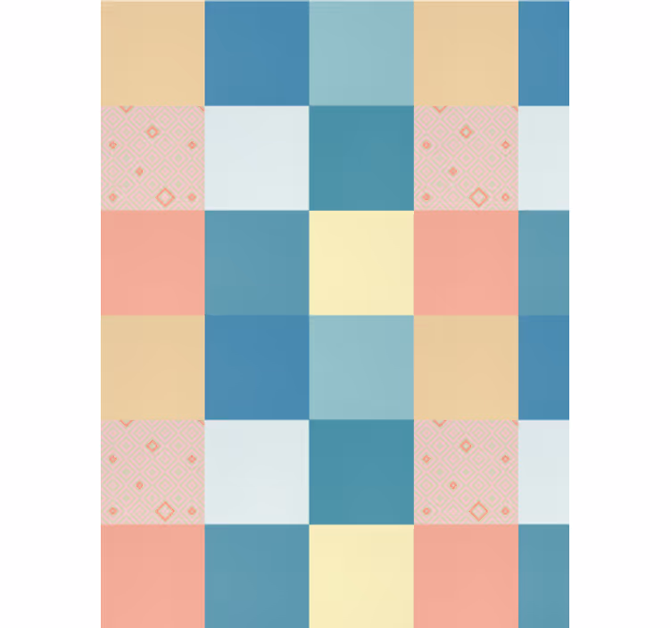 Tapete za blagovaonu šareni retro patchwork uzorak - TenStickers