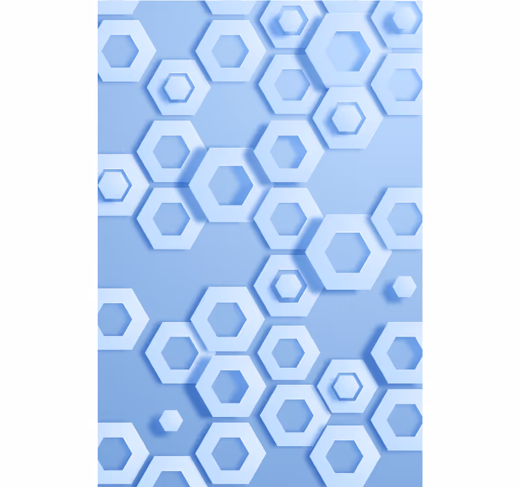 Tapete za zid geometrijski hexagonalni plavi uzorak - TenStickers
