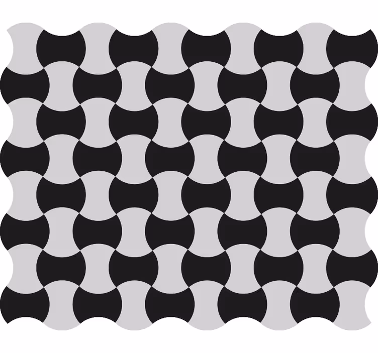 Tapete za zid geometrijski crno-bijele krivulje - TenStickers