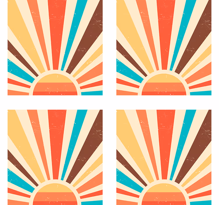 Tapete za zid berba apstraktni vintage zalazak sunca - TenStickers